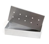 Wenco Scatola per affumicatura di alta qualità, 20 x 9,5 x 4 cm, in acciaio inox, resistente al calore, per barbecue a gas e carbonella, colore: argento
