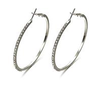 Wendalern Grandi orecchini a cerchio in oro con diamanti CZ orecchini a cerchio con strass pavimentati Huggie orecchini a cerchio grandi orecchini a cerchio sottili semplici orecchini a cerchio