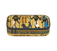 WenDang Antico Egitto Tribe Series Borsa multifunzionale per cancelleria, adatta per viaggi, forniture per ufficio, trucco e organizzazione della scrivania, Nero , Taglia unica, Beauty Case