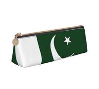 WenDang Bandiera del Pakistan triangolo borsa di cancelleria in pelle e cancelleria per le vacanze sono elementi essenziali da viaggio, bianco, Taglia unica, Astuccio per trucchi