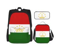 WenDang Bandiera del Tagikistan - Borsa a tracolla doppia con borsa per il pranzo e astuccio, adatta per shopping, sport all'aria aperta
