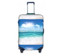 WenDang Blue Sky Tropical Seascape Print Elastic Valige Protector Cover per bagagli, Migliora la protezione, adatta per viaggiatori unisex, bianco, S