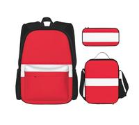 WenDang Borsa a tracolla doppia con bandiera austriaca con borsa per il pranzo e astuccio, adatta per shopping, sport all'aria aperta