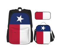 WenDang Borsa a tracolla doppia con bandiera del Texas con borsa per il pranzo e astuccio, adatta per shopping, sport all'aria aperta