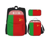 WenDang Borsa a tracolla doppia con bandiera della Bielorussia con borsa per il pranzo e astuccio, adatta per lo shopping, sport all'aria aperta