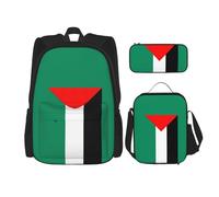 WenDang Borsa a tracolla doppia con bandiera della Palestina con borsa per il pranzo e astuccio, adatta per shopping, sport all'aria aperta