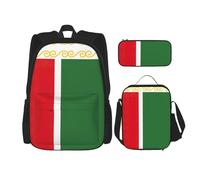 WenDang Borsa a tracolla doppia con bandiera della Repubblica Cecena con borsa per il pranzo e astuccio, adatta per lo shopping, sport all'aria aperta