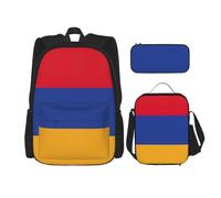 WenDang Borsa a tracolla doppia con bandiera dell'Armenia con borsa per il pranzo e astuccio, adatta per shopping, sport all'aria aperta