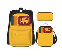 WenDang Borsa a tracolla doppia con bandiera dello Sri Lanka con borsa per il pranzo e astuccio, adatta per shopping, sport all'aria aperta