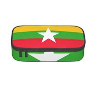 WenDang Borsa multifunzionale per cancelleria, con bandiera del Myanmar, adatta per viaggi, forniture per ufficio, trucchi e organizzazione della scrivania, Nero , Taglia unica, Beauty Case