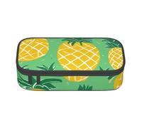 WenDang Borsa multifunzionale per cancelleria con sfondo di ananas dorato, adatta per viaggi, forniture per ufficio, trucchi e organizzazione della scrivania