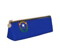 WenDang Borsa portaoggetti in pelle con bandiera del Nevada, triangolare, per cancelleria e articoli di cancelleria per le vacanze sono elementi essenziali da viaggio, bianco, Taglia unica, Astuccio
