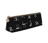 WenDang Borsa portaoggetti in pelle con teschio a triangolo yoga e cancelleria per le vacanze sono elementi essenziali da viaggio, bianco, Taglia unica, Astuccio per trucchi