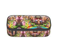 WenDang Candy Land - Borsa multifunzionale per cancelleria, adatta per viaggi, forniture per ufficio, trucchi e organizzazione della scrivania, Nero , Taglia unica, Beauty Case