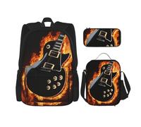 WenDang Chitarra elettrica doppia borsa a tracolla Set con borsa pranzo e astuccio, adatto per shopping, sport all'aria aperta