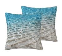 WenDang Confezione da 2 federe in finto lino, con stampa di acqua di mare, adatte per divano e letto, per decorazioni moderne della casa