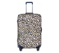 WenDang Copertura elastica per valigia, con stampa di ciottoli, per migliorare la protezione, adatta per viaggiatori unisex, bianco, L