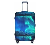 WenDang Copertura elastica per valigia, con stampa Northern Lights, per migliorare la protezione, adatta per viaggiatori unisex, bianco, M