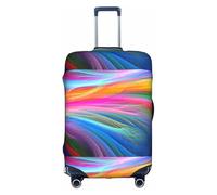 WenDang Copertura elastica per valigie con stampa arcobaleno oceano, per migliorare la protezione, adatta per viaggiatori unisex, bianco, L