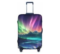 WenDang Copertura elastica per valigie con stampa Dark Northern Lights, per migliorare la protezione, adatta per viaggiatori unisex, bianco, L