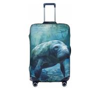 WenDang Copertura elastica per valigie con stampa di animali lamantini, per migliorare la protezione, adatta per viaggiatori unisex, bianco, XL