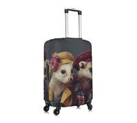 WenDang Copertura elastica per valigie con stampa di furetti francesi, per migliorare la protezione, adatta per viaggiatori unisex, bianco, S