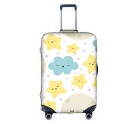 WenDang Copertura elastica per valigie con stampa di luna e nuvole, stelle, per migliorare la protezione, adatta per viaggiatori unisex, bianco, M