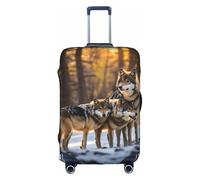 WenDang Copertura elastica per valigie con stampa di lupi, per migliorare la protezione, adatta per viaggiatori unisex, bianco, M