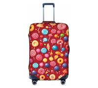 WenDang Copertura elastica per valigie con stampa lecca-lecca, per migliorare la protezione, adatta per viaggiatori unisex, bianco, L