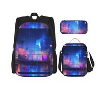 WenDang Dreamlike Cool Music - Set di borse a tracolla con borsa per il pranzo e astuccio, adatta per lo shopping, sport all'aria aperta