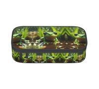 WenDang Frog and Rain - Borsa multifunzionale per cancelleria, adatta per viaggi, forniture per ufficio, trucchi e organizzazione della scrivania, Nero , Taglia unica, Beauty Case