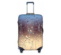WenDang Gocce di pioggia su vetro stampa elastica valigia Protector Cover copribagagli, migliora la protezione, adatta per viaggiatori unisex, bianco, XL