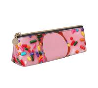 WenDang La borsa per cancelleria in pelle a triangolo con ciambella alla fragola e la custodia per cancelleria per le vacanze sono elementi essenziali, bianco, Taglia unica, Astuccio per trucchi