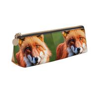 WenDang La borsa per cancelleria in pelle a triangolo con volpe e la cancelleria per le vacanze sono elementi essenziali da, bianco, Taglia unica, Astuccio per trucchi