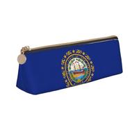 WenDang La borsa portaoggetti in pelle a triangolo con bandiera del New Hampshire e la cancelleria per le vacanze sono elementi essenziali da viaggio, bianco, Taglia unica, Astuccio per trucchi