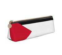 WenDang La borsa portaoggetti in pelle a triangolo con bandiera della Palestina e la cancelleria per le vacanze sono elementi essenziali da viaggio, bianco, Taglia unica, Astuccio per trucchi