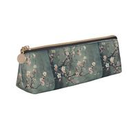 WenDang La borsa portaoggetti in pelle a triangolo con fiori di ciliegio giapponesi e la cancelleria per le vacanze sono elementi essenziali da, bianco, Taglia unica, Astuccio per trucchi