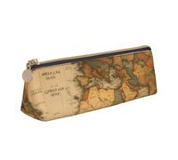 WenDang La borsa portaoggetti in pelle a triangolo con mappa del mondo e la cancelleria per le vacanze sono elementi essenziali da viaggio, bianco, Taglia unica, Astuccio per trucchi