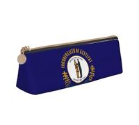 WenDang La borsa portaoggetti in pelle con bandiera del Kentucky a triangolo e la cancelleria per le vacanze sono elementi essenziali da viaggio, bianco, Taglia unica, Astuccio per trucchi