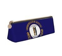 WenDang La borsa portaoggetti in pelle con bandiera del Kentucky a triangolo e la cancelleria per le vacanze sono elementi essenziali da viaggio, bianco, Taglia unica, Astuccio per trucchi