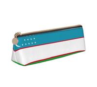 WenDang La borsa portaoggetti triangolare in pelle con bandiera della Repubblica dell'Uzbekistan e la conservazione di articoli di cancelleria per le vacanze sono elementi essenziali di viaggio,
