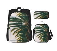 WenDang Los Angeles Palm Trees - Borsa a tracolla doppia con borsa per il pranzo e astuccio, adatta per shopping, sport all'aria aperta