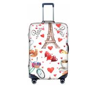 WenDang Love Paris Tower Coffee Wine Profumo Bicicletta Cuore Stampa Elastico Valigie Copertura Protettiva Copripagali, Migliora la Protezione, Adatto per Viaggiatori Unisex, bianco, L