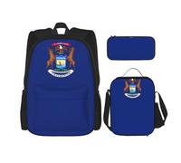 WenDang Michigan State Flag - Borsa a tracolla doppia con borsa per il pranzo e astuccio, adatta per lo shopping, sport all'aria aperta