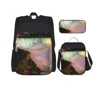 WenDang Niagara Falls - Borsa a tracolla doppia con borsa per il pranzo e astuccio, adatta per lo shopping, sport all'aria aperta