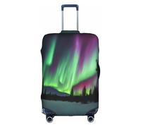 WenDang Northern Lights - Copertura elastica per valigia, con stampa di luci del nord, per migliorare la protezione, adatta per viaggiatori unisex, bianco, S
