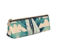 WenDang Ocean Sailboat Triangle Leather Stationery Storage Bag e Holiday Stationery Storage sono elementi essenziali da viaggio, bianco, Taglia unica, Astuccio per trucchi