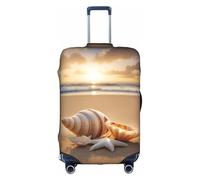 WenDang Seashell Landscape On The Beach Stampa Elastico Valigie Copertura Protettiva Coperture Bagagli, Migliora la Protezione, Adatto Viaggiatori Unisex, bianco, S