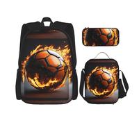 WenDang Set di borse a tracolla a doppio pallone da calcio con borsa per il pranzo e astuccio, adatta per lo shopping, sport all'aria aperta