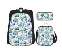 WenDang Set di borse a tracolla doppia con granchio e borsa per il pranzo e astuccio, adatta per shopping, sport all'aria aperta